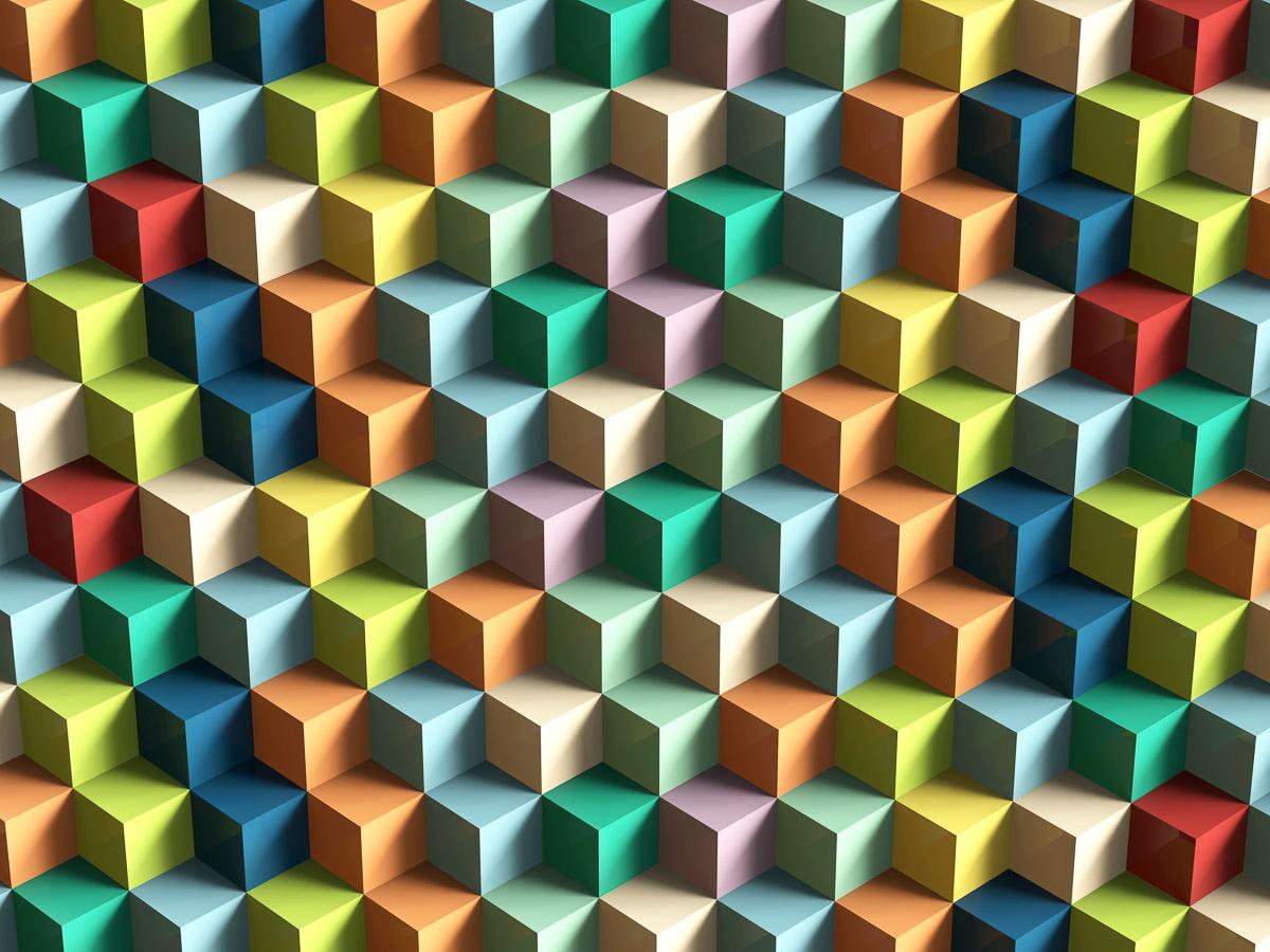 Abstrakt bunte Würfel