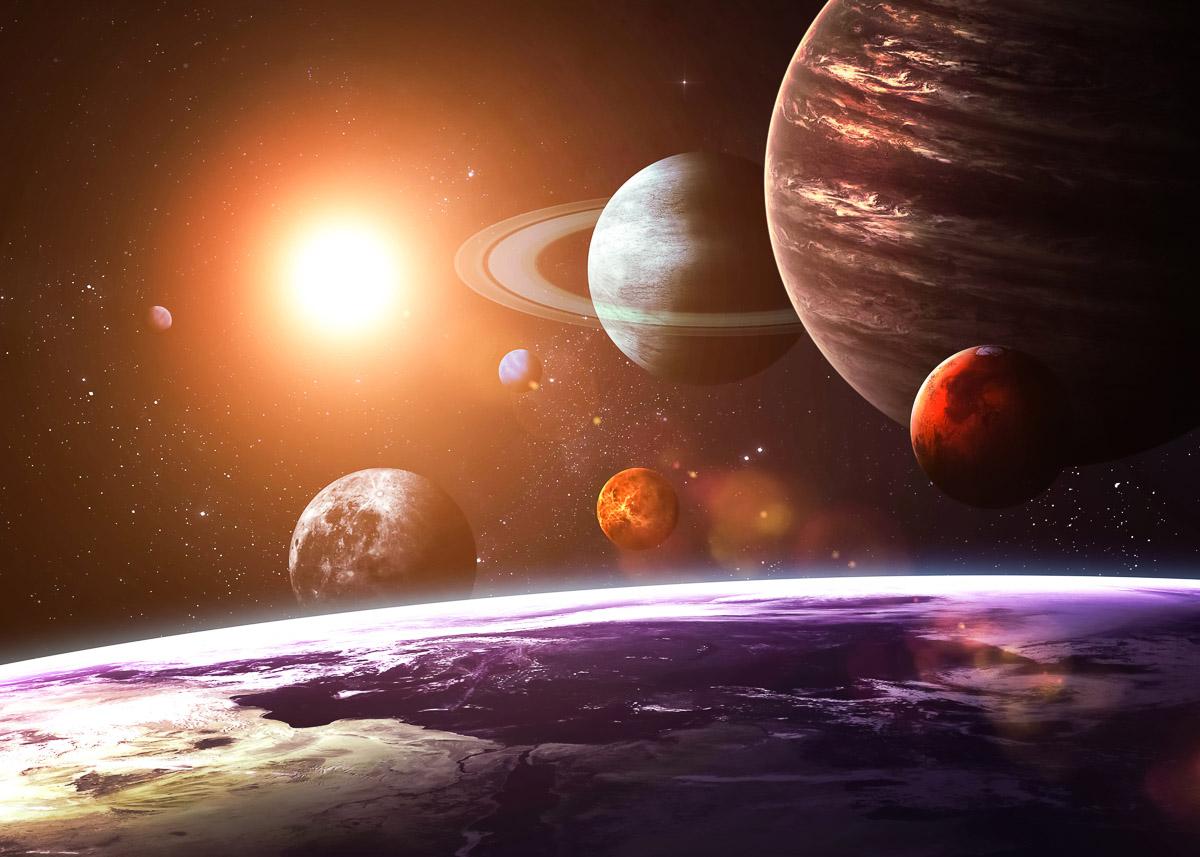 Universum mit Planeten