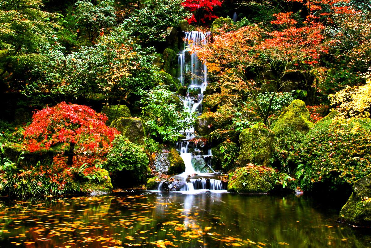 Wasserfall in Japanischen garten