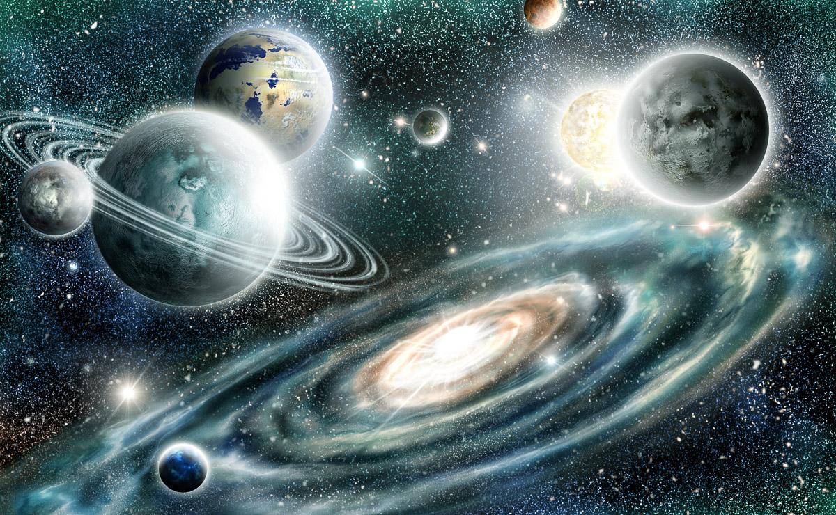 Universum mit Planeten