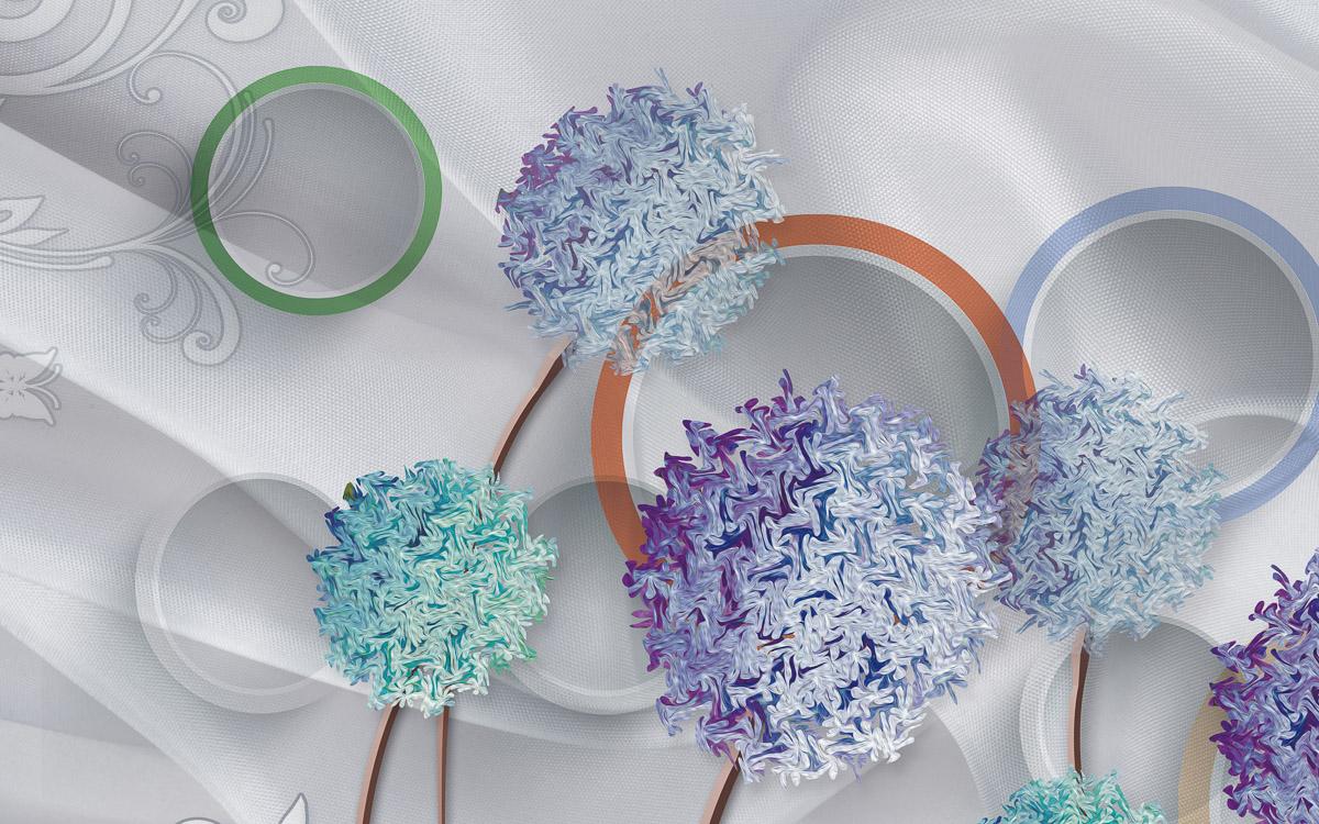 Muster mit Blumen und Ringen