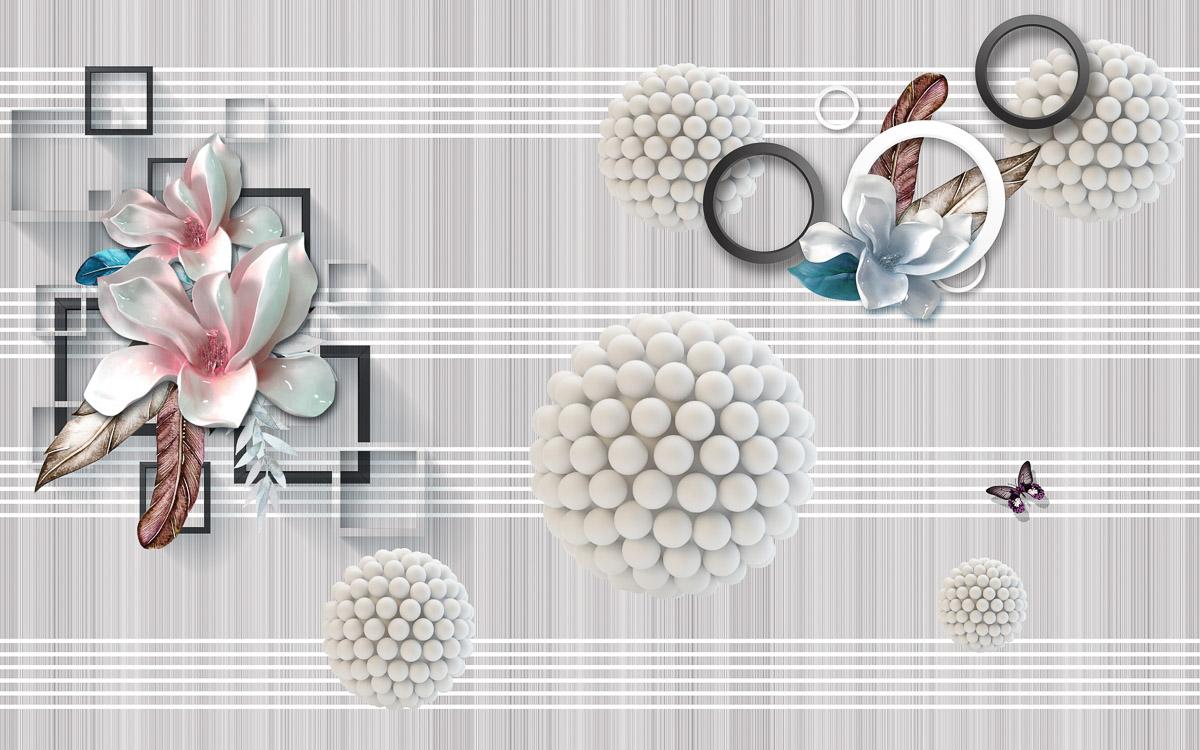 Abstrakt 3D Effekt mit Blumen
