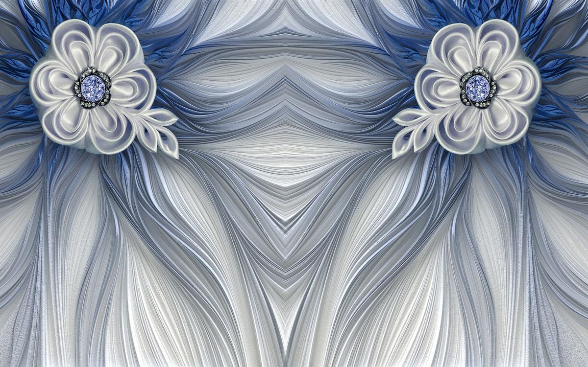 Muster mit Blumen blau
