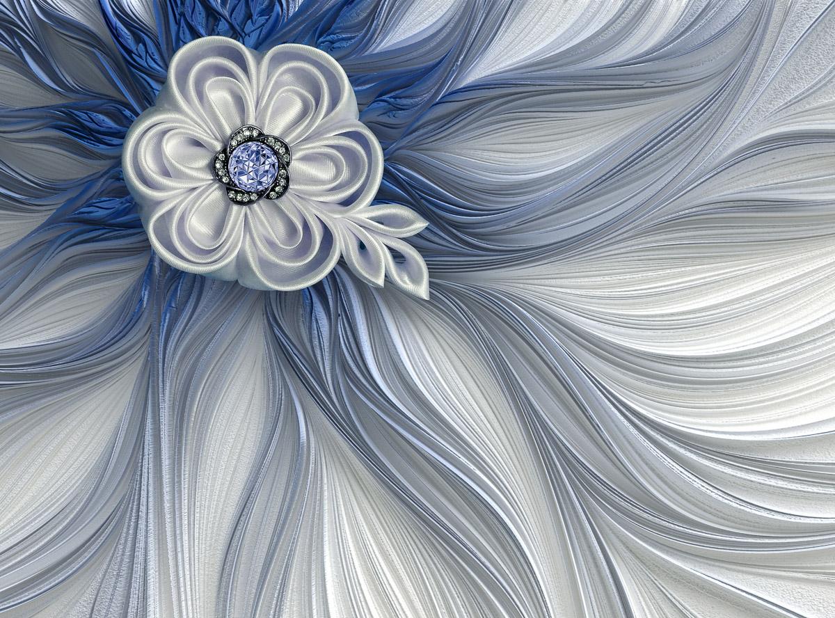 Blume Weiß Blau