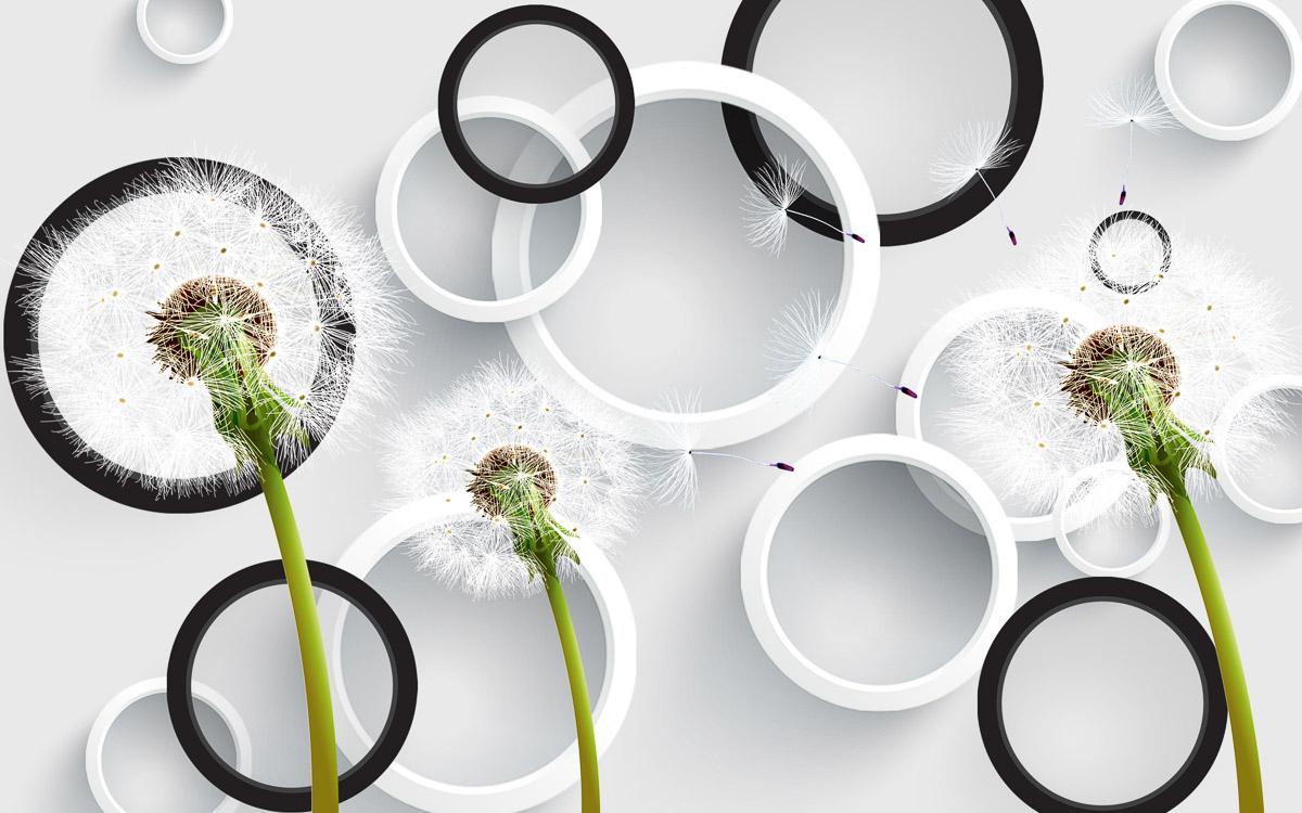 Muster mit Pusteblumen, Ringe