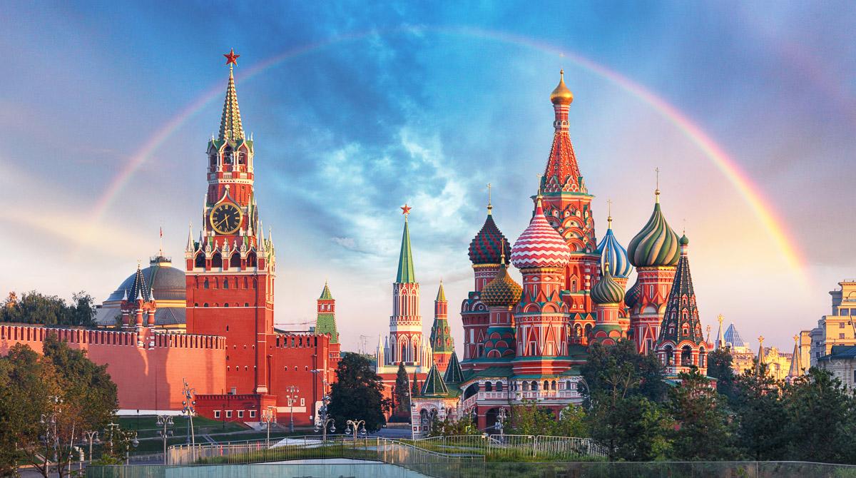 Moskau mit Regenbogen