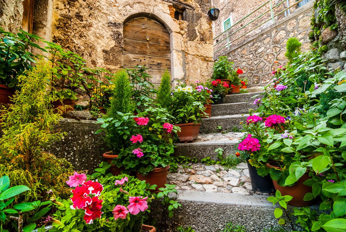 Burg mit Blumen