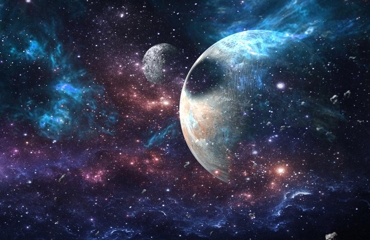 Universum mit Planeten