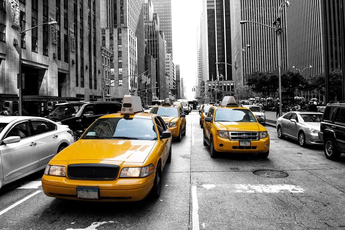 New York taxis Schwarz & Weiß