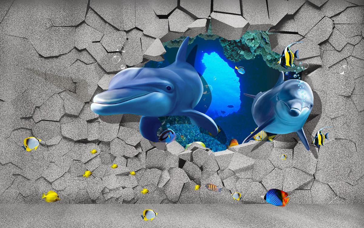 Untewasserwelt mit Mauer