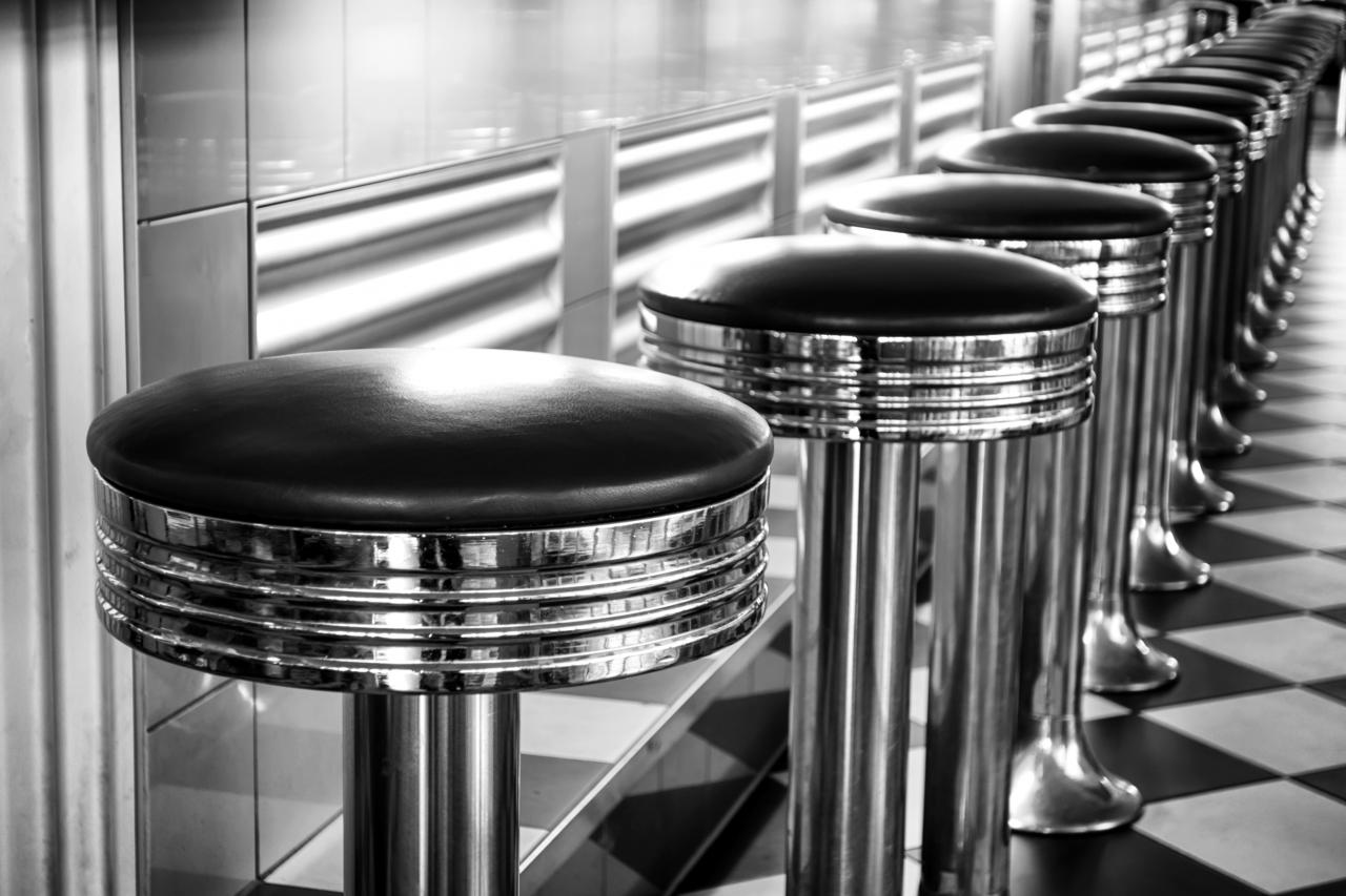 Diner Hocker Schwarz & Weiß
